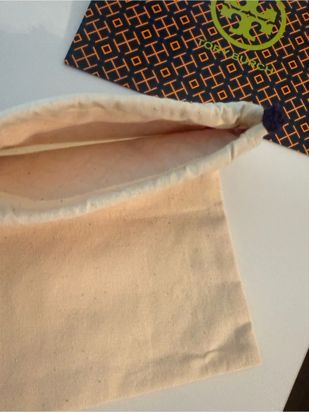 Set of Tory Burch dust bag in iconic Pink double T logo + Tory Burch gift bag